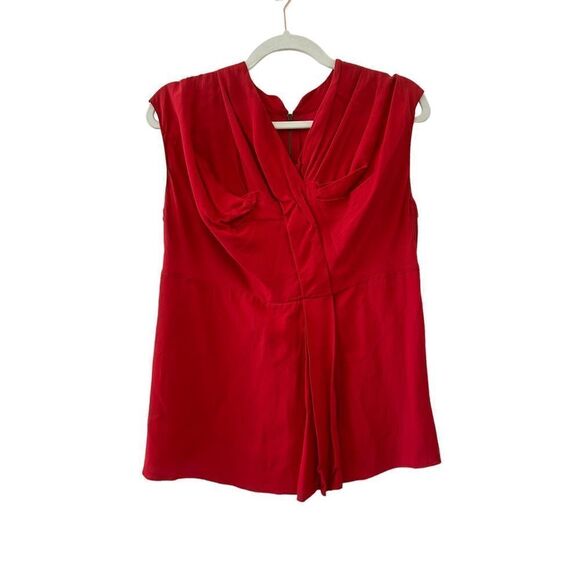 Marni Commessa Pleated Sleeveless Blouse Women’s Red Size 40 - Picture 1 of 7